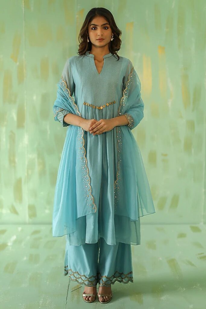 embroidered kurta set